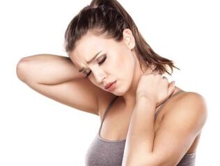 The girl has the osteochondosis of the neck
